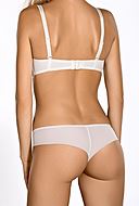 Romantic thong, lace embroidery, mesh inlay